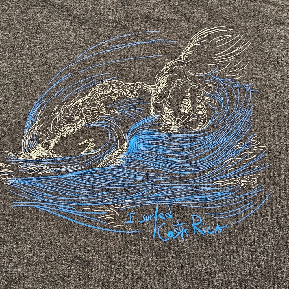 I Surfed Costa Rica Gray Short Sleeve Cotton T-Shirt‎ Men's S